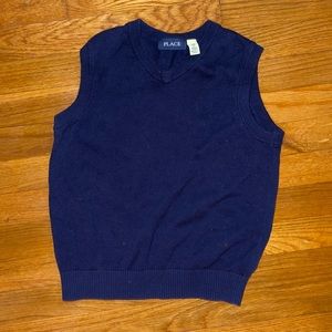 Cropped sweater vest Womens S Navy